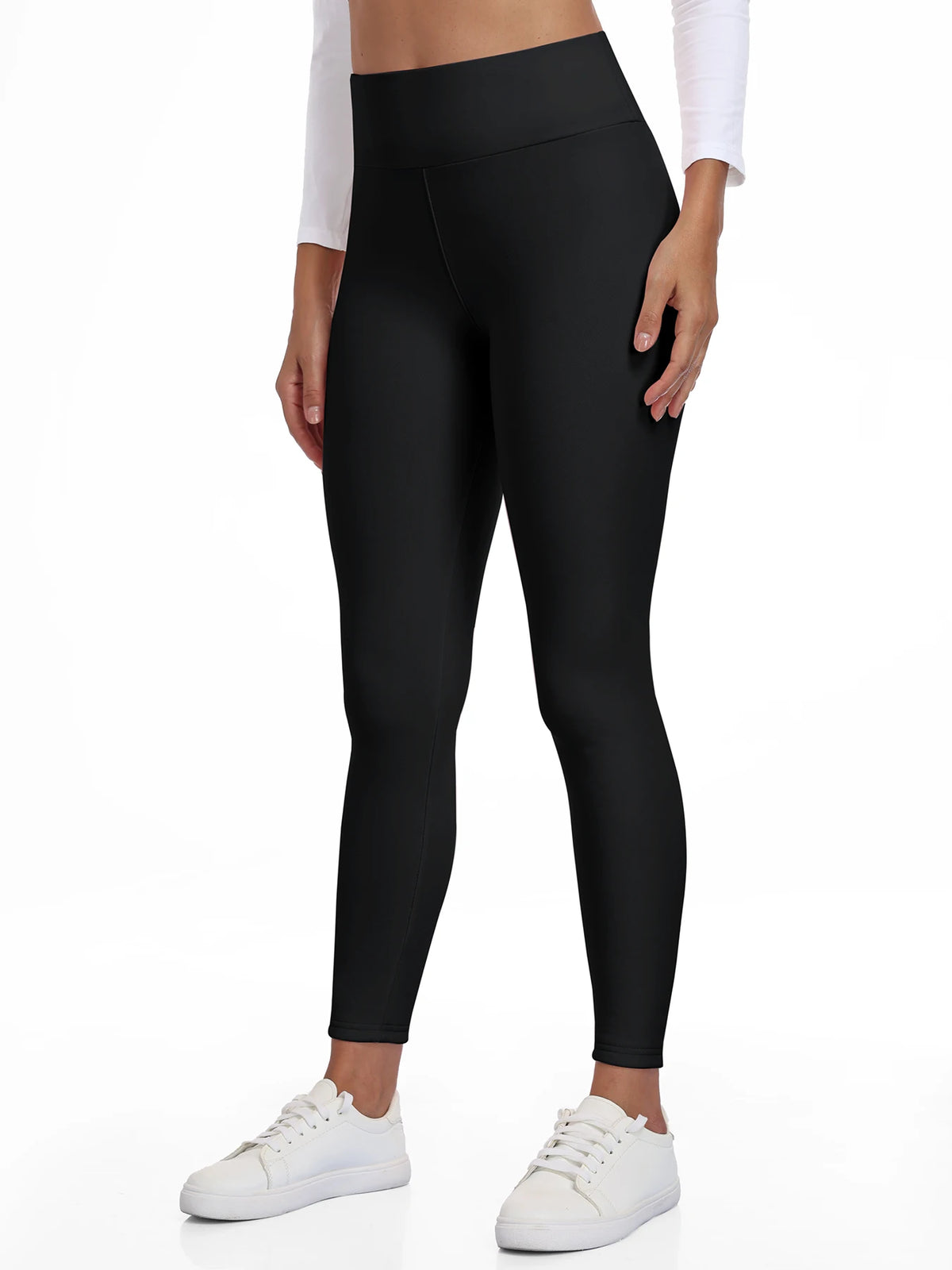 Leggings chauds en polaire pour femmes, collants épais en velours, taille haute, élastiques, Slim, couleur unie, pour prévenir le froid, automne et hiver