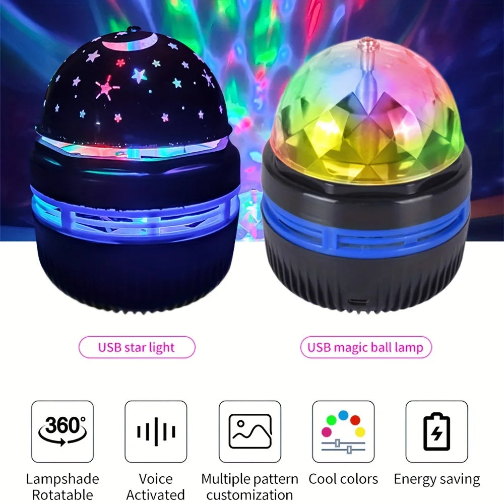 Projecteur LED Ciel Étoilé Rotatif 360° - Veilleuse USB Chambre