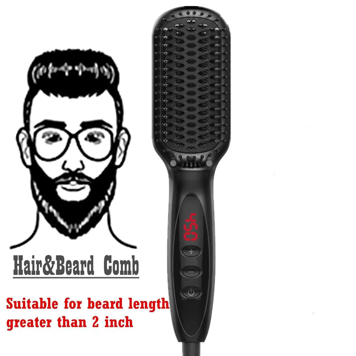 Brosse lissante électrique chauffante pour cheveux et barbe, en céramique anti-brûlure