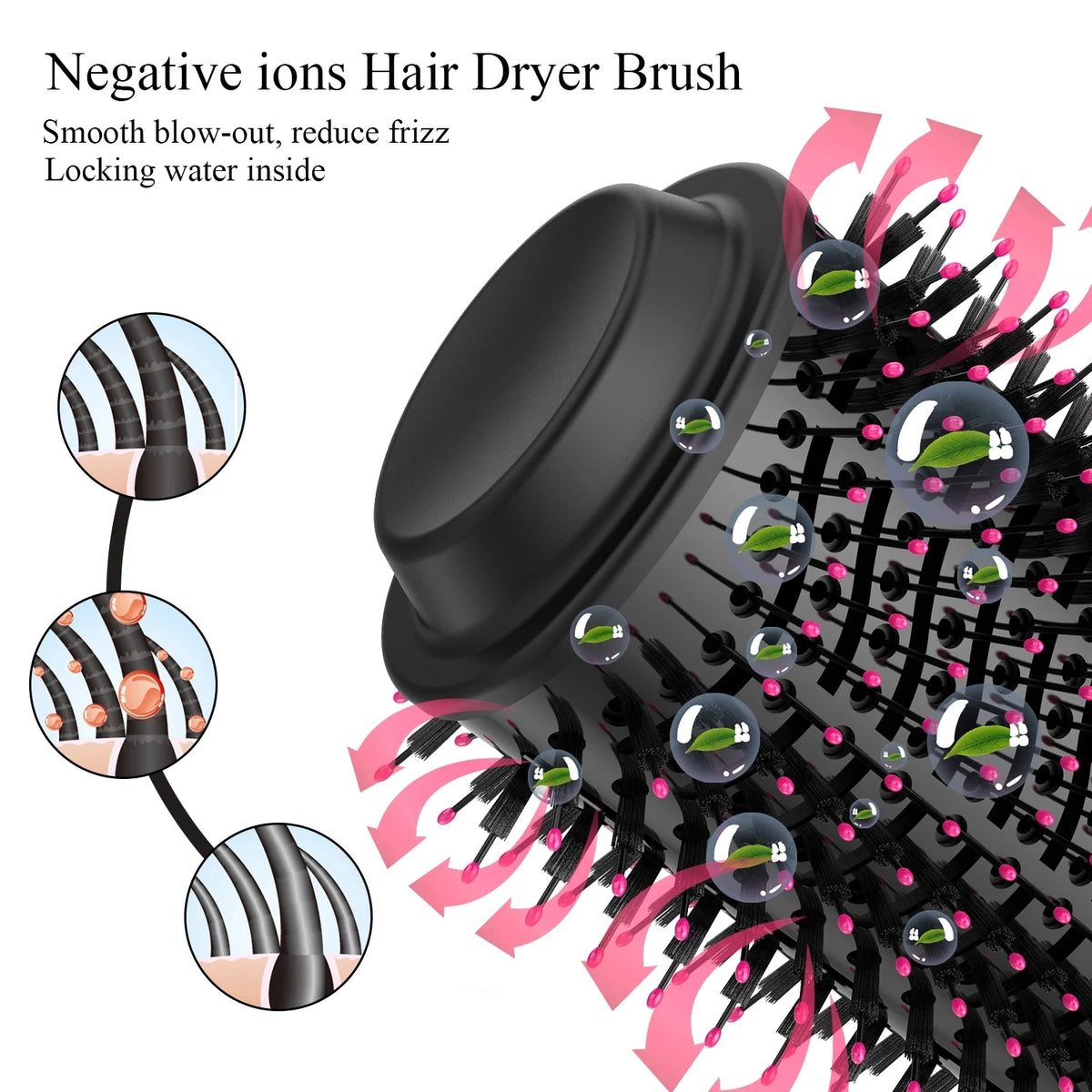 Brosse Soufflante 5 en 1 – Peigne Chauffant Ionique, Lisseur & Sèche-Cheveux