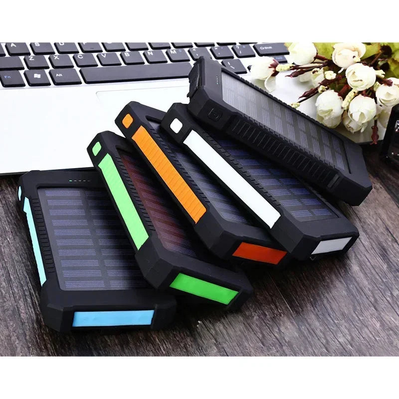 Batterie externe solaire avec lampe de poche et double port USB