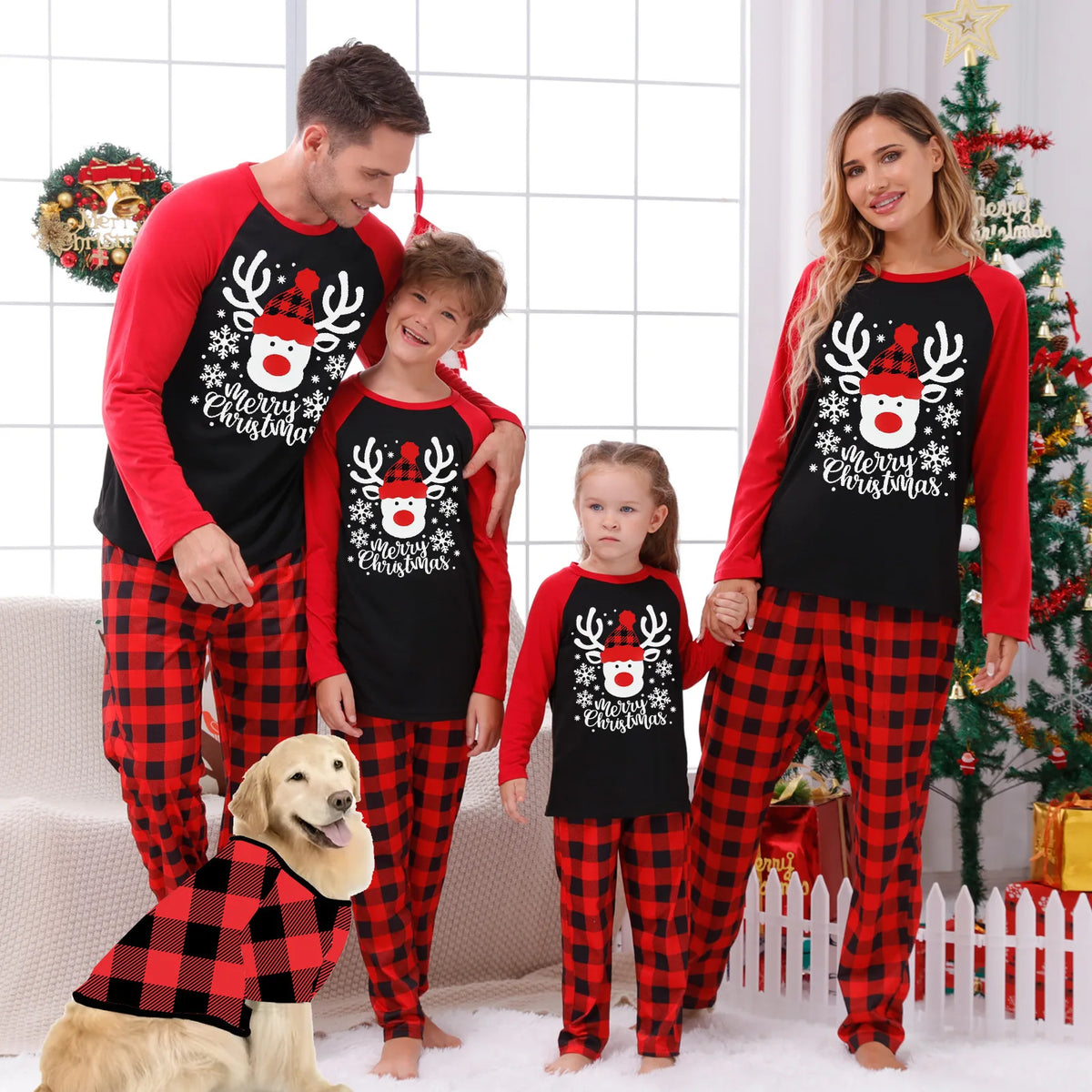 Noël famille correspondant tenues maman papa enfants 2 pièces pyjamas ensemble bébé barboteuses décontracté vêtements de nuit amples noël famille Look pyjamas