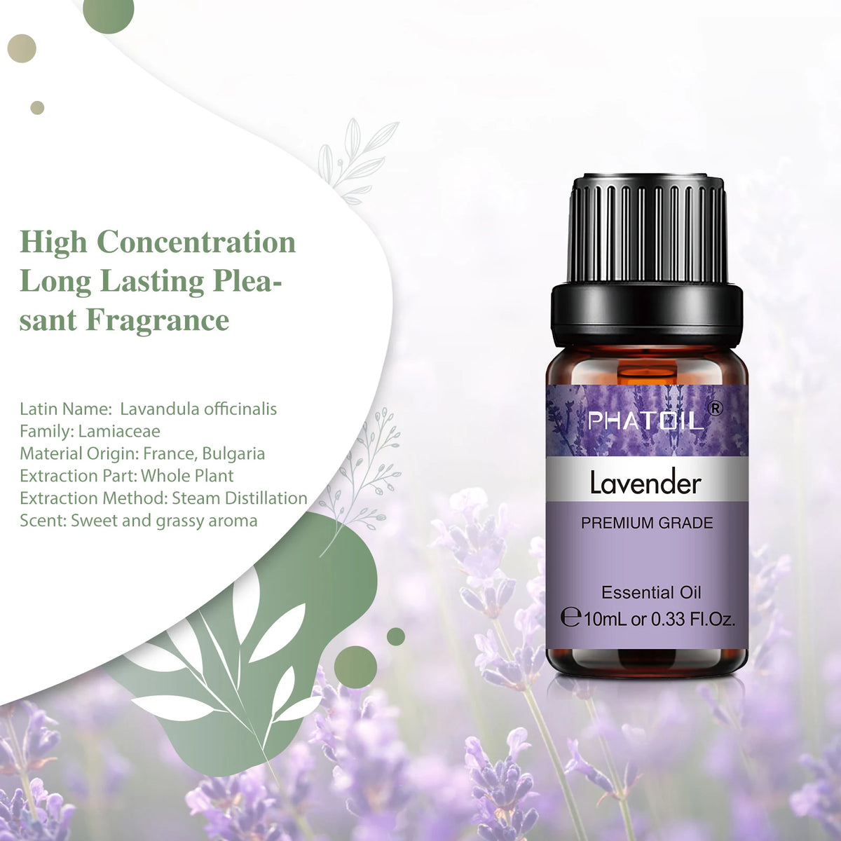 Huile essentielle pure 10ml – Aromathérapie, diffuseur, humidificateur (30 parfums au choix)