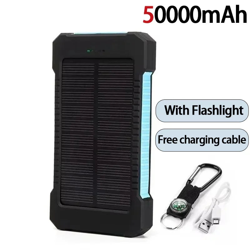 Batterie externe solaire avec lampe de poche et double port USB