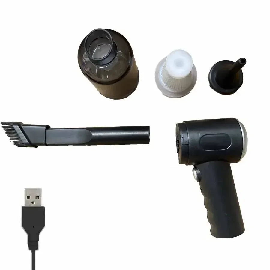 Aspirateur de voiture sans fil 9000Pa – Mini aspirateur portable USB rechargeable 1200mAh, sec et humide