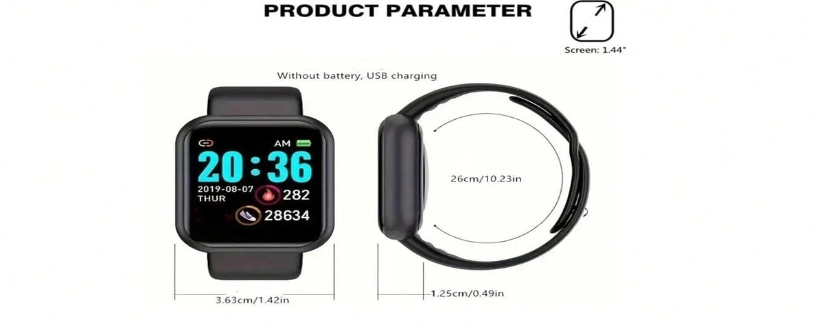Sports Smartwatch Women Bracelet Men Smart Watch connected Music Control Player Fitness Step Sleep Monitor Y68 D20 Alarm Clock
