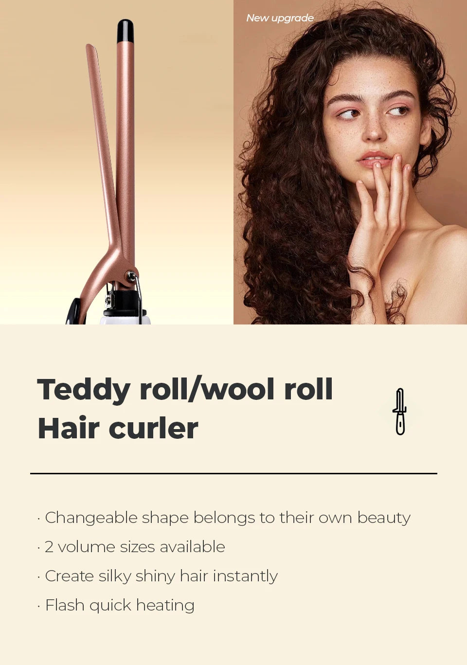 Barre à permanente en céramique de 0,51 pouce, outil de permanente à chaud pour salon de coiffure, fer à boucler, chauffage rapide, contrôle de la température à double vitesse