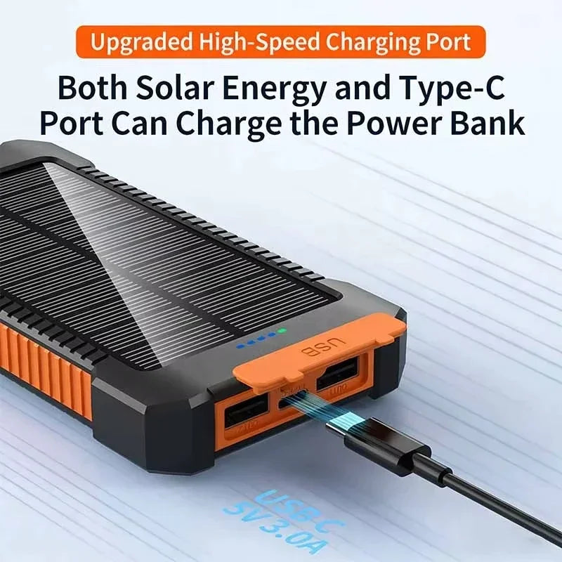 Batterie solaire portable Lenovo 500000mAh, grande capacité, charge rapide, pour iPhone Samsung Huawei