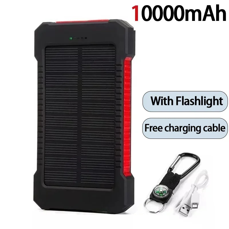 Batterie externe solaire avec lampe de poche et double port USB