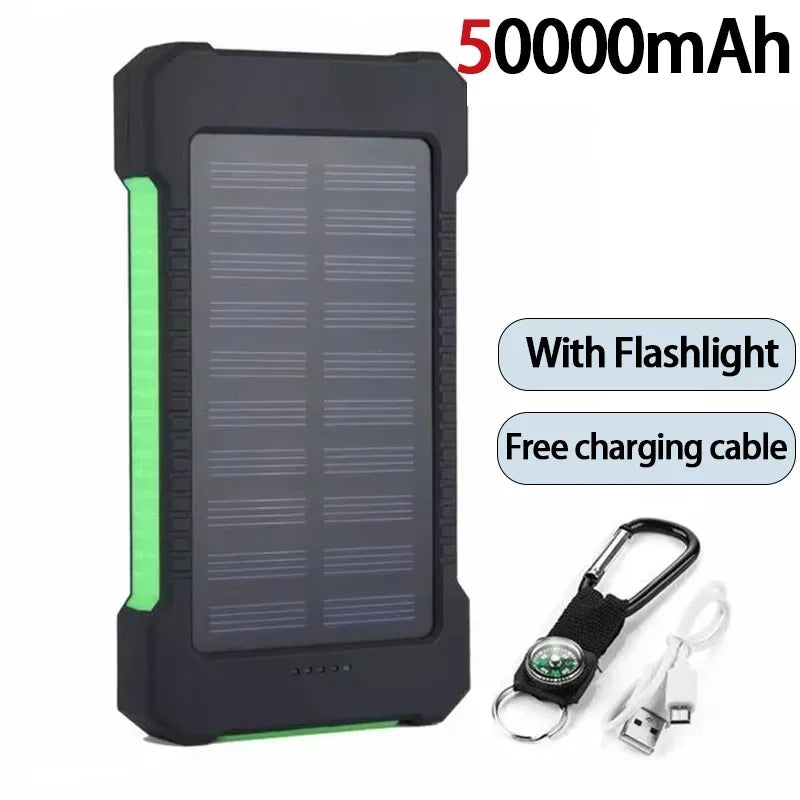Batterie solaire portable Lenovo 500000mAh, grande capacité, charge rapide, pour iPhone Samsung Huawei