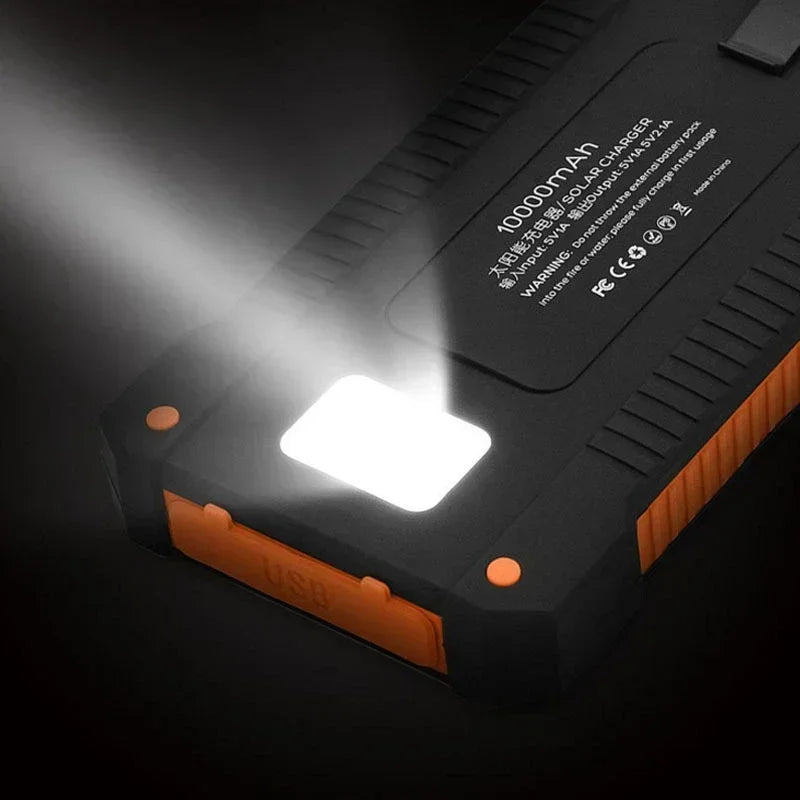 Batterie externe solaire avec lampe de poche et double port USB