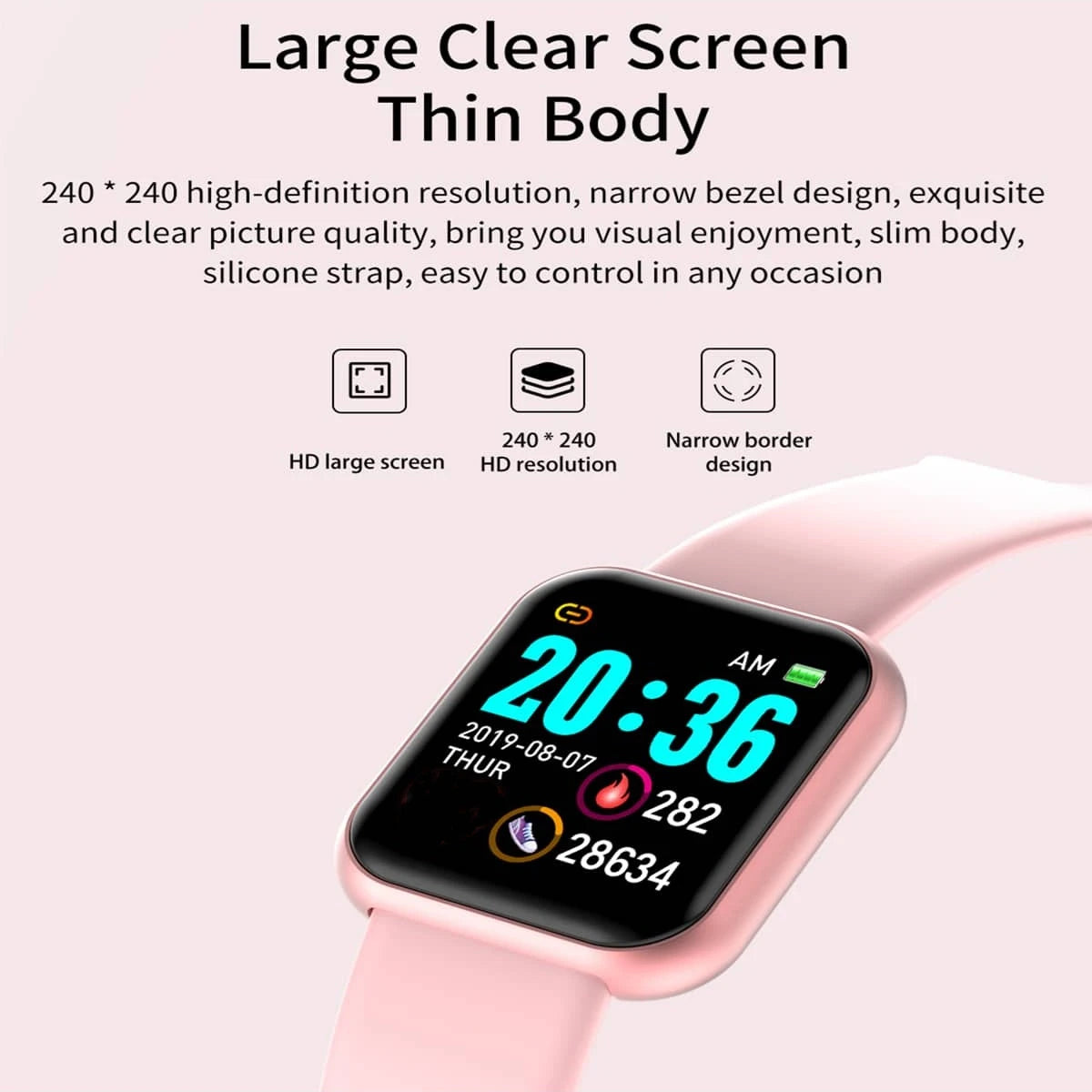 Sports Smartwatch Women Bracelet Men Smart Watch connected Music Control Player Fitness Step Sleep Monitor Y68 D20 Alarm Clock